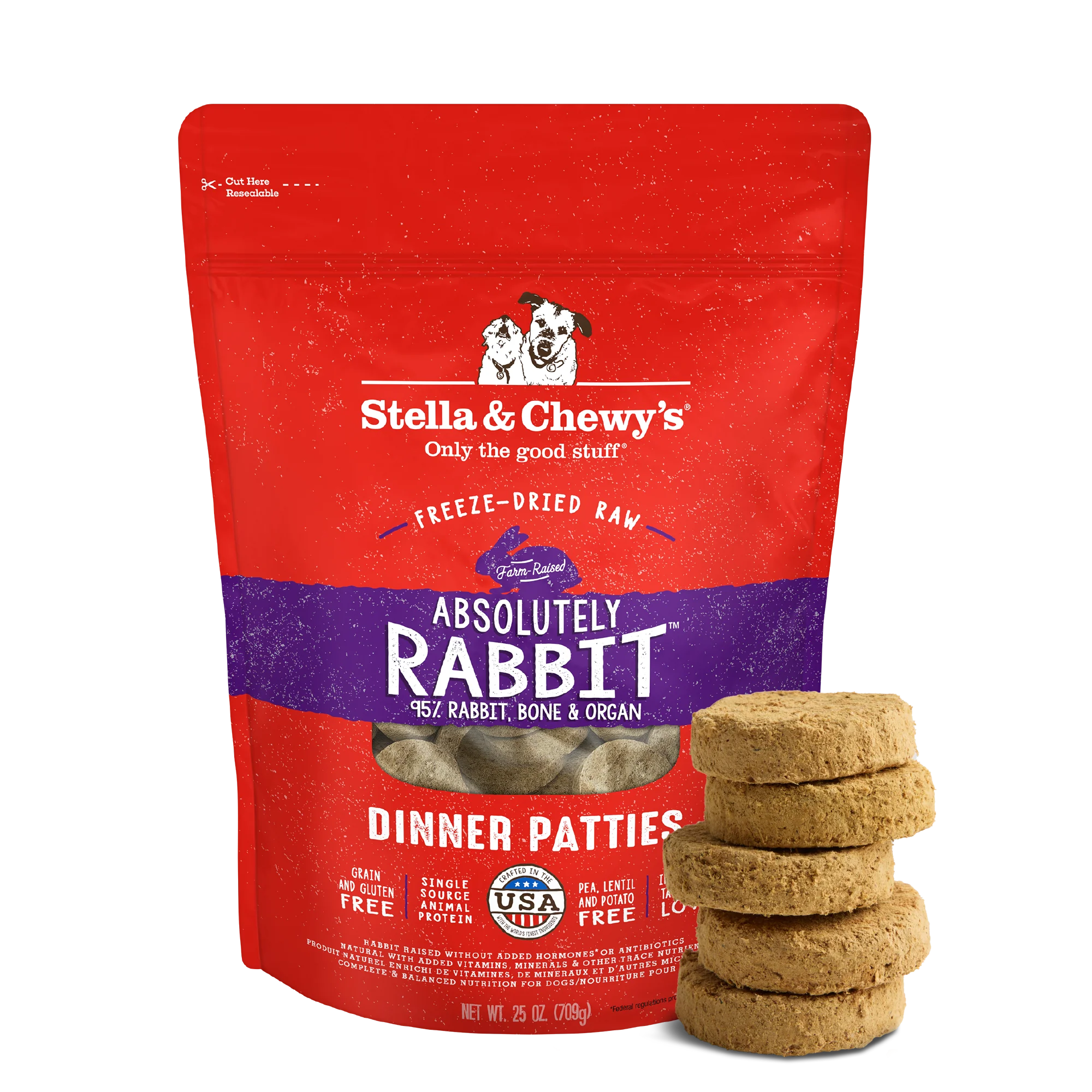 Absolutely Rabbit Freeze-Dried Raw Dinner Patties for Dogs - Image 3