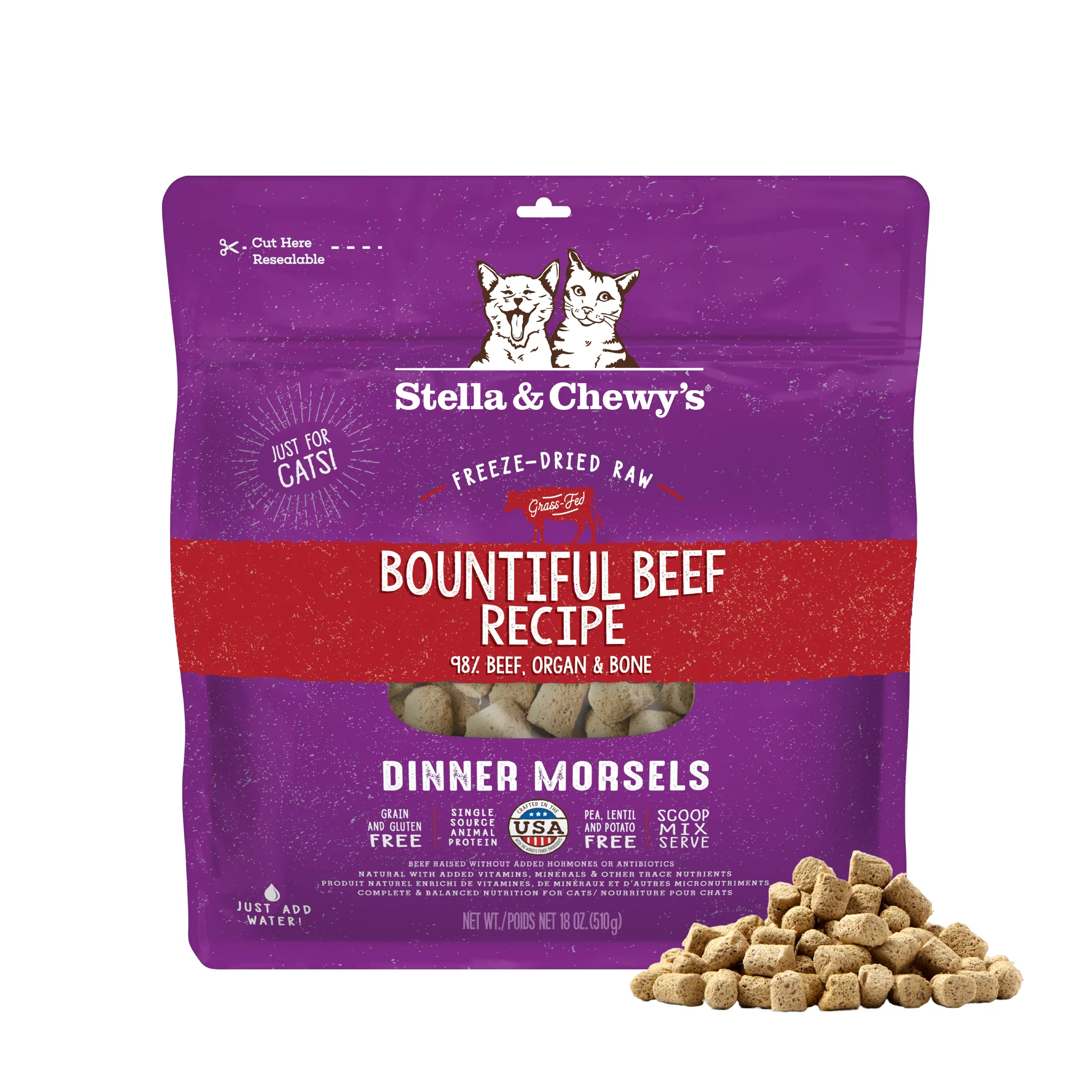 Bountiful Beef Freeze-Dried Raw Dinner Morsels for Cats - Image 3