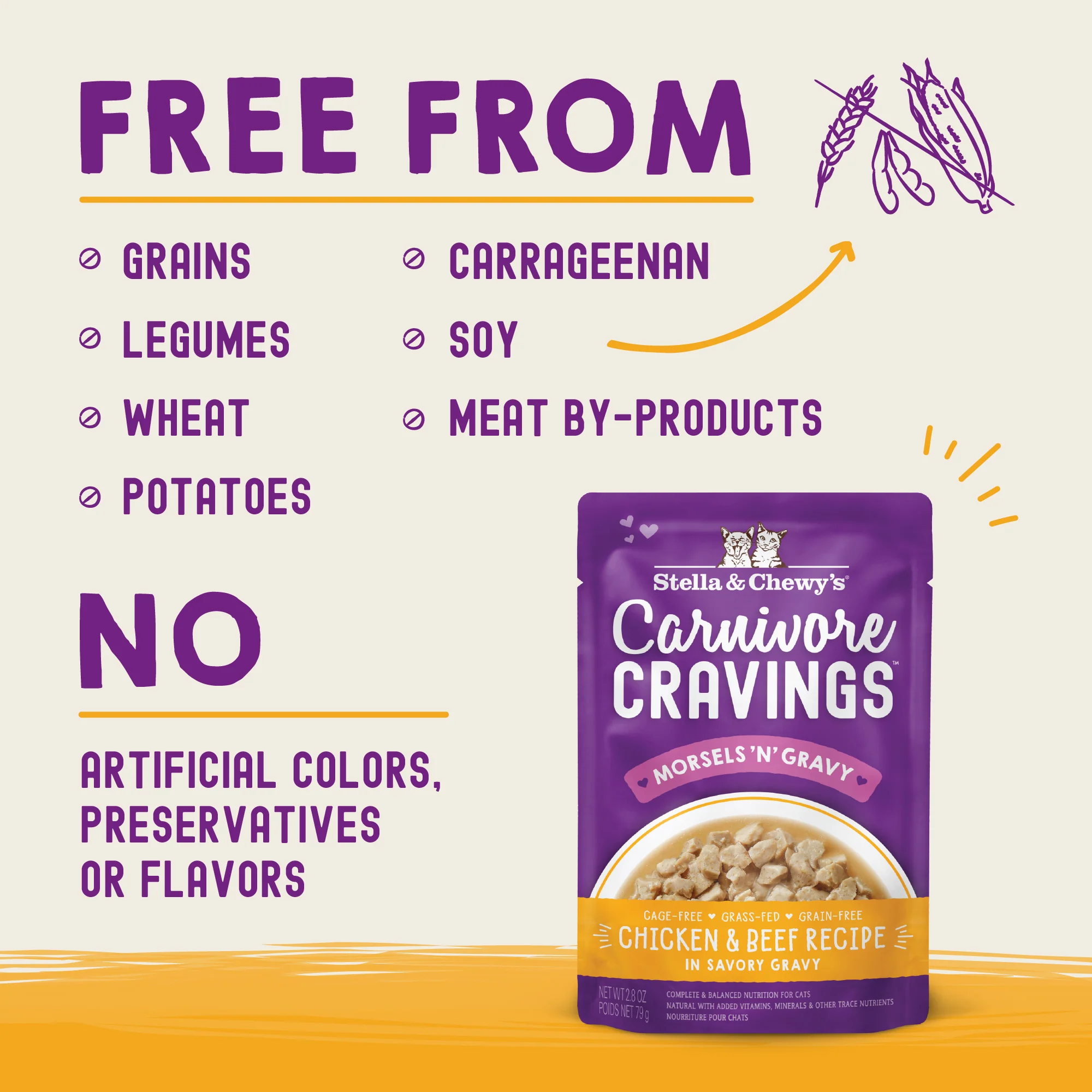 Carnivore Cravings Morsels'N'Gravy Chicken & Beef Recipe for Cats - Image 3