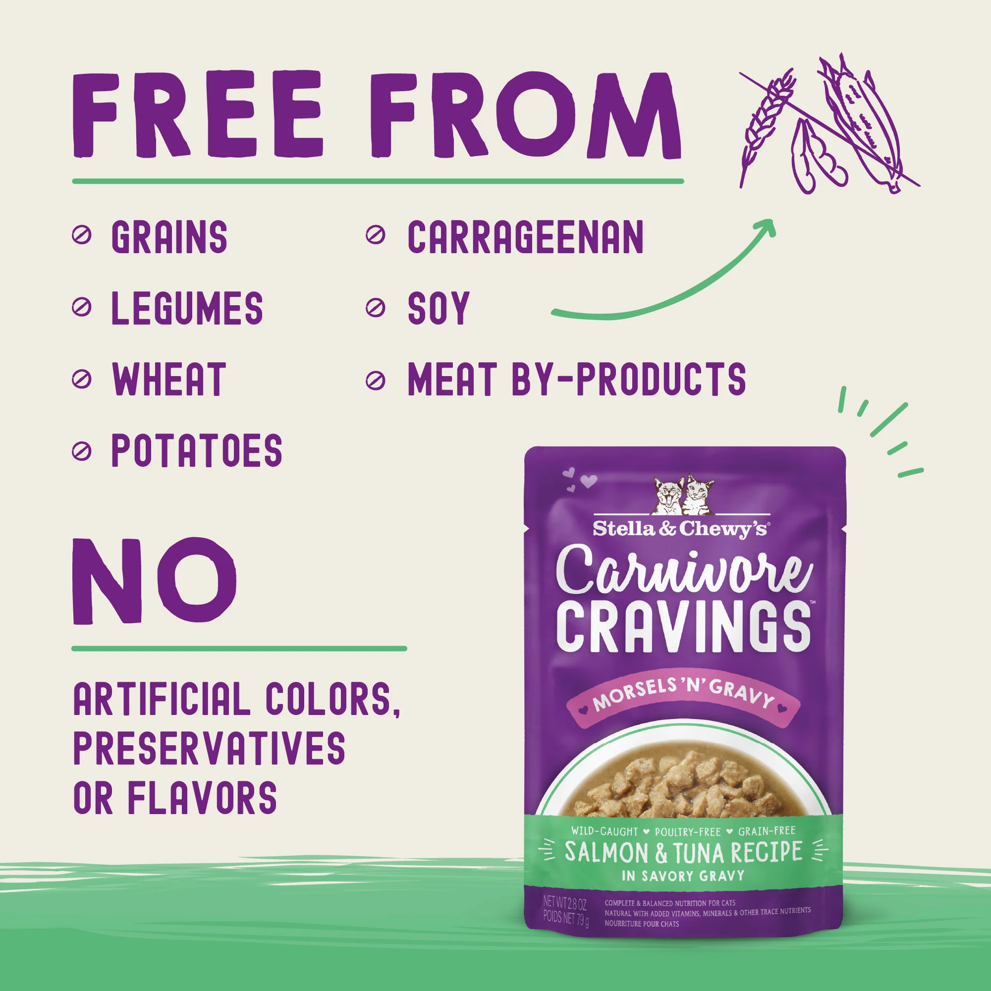 Carnivore Cravings Morsels'N'Gravy Salmon & Tuna Recipe for Cats - Image 3