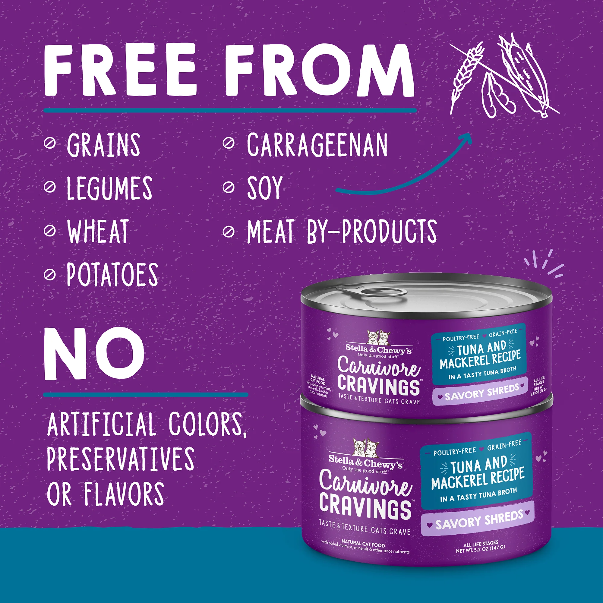 Carnivore Cravings Savory Shreds Tuna & Mackerel Recipe for Cats - Image 3