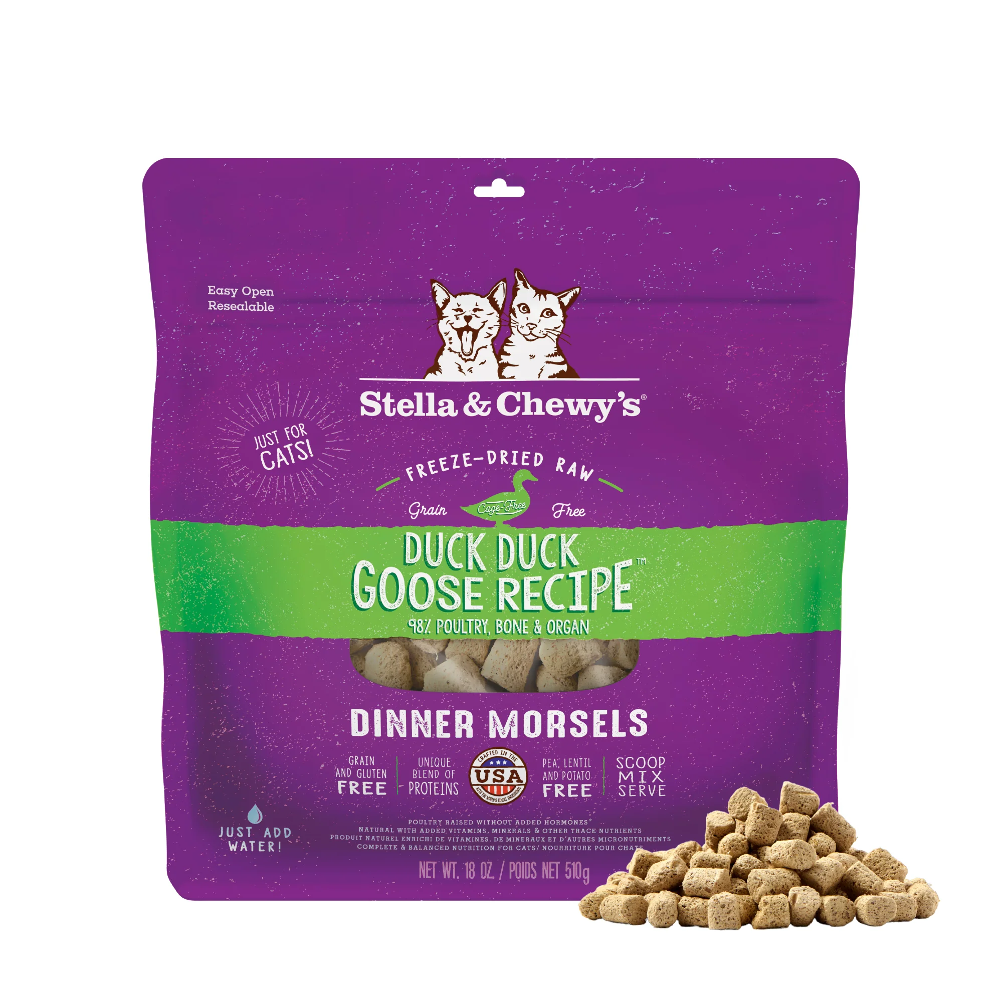 Duck Duck Goose Freeze-Dried Raw Dinner Morsels for Cats - Image 3