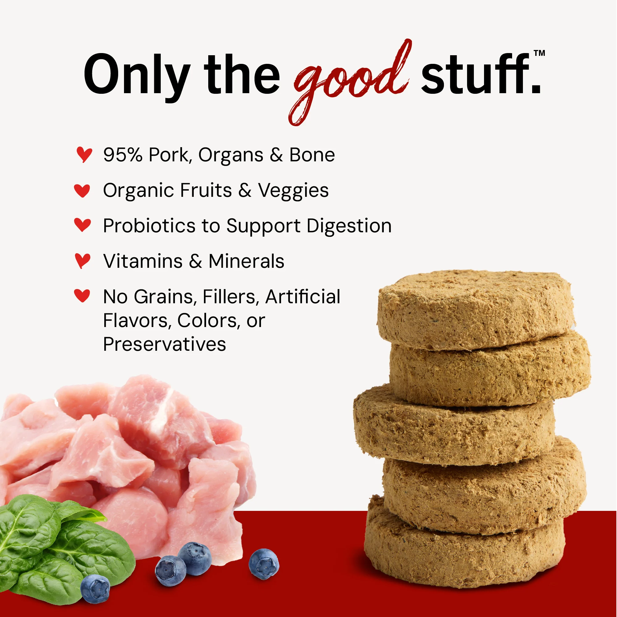 Purely Pork Freeze-Dried Raw Dinner Patties for Dogs - Image 3