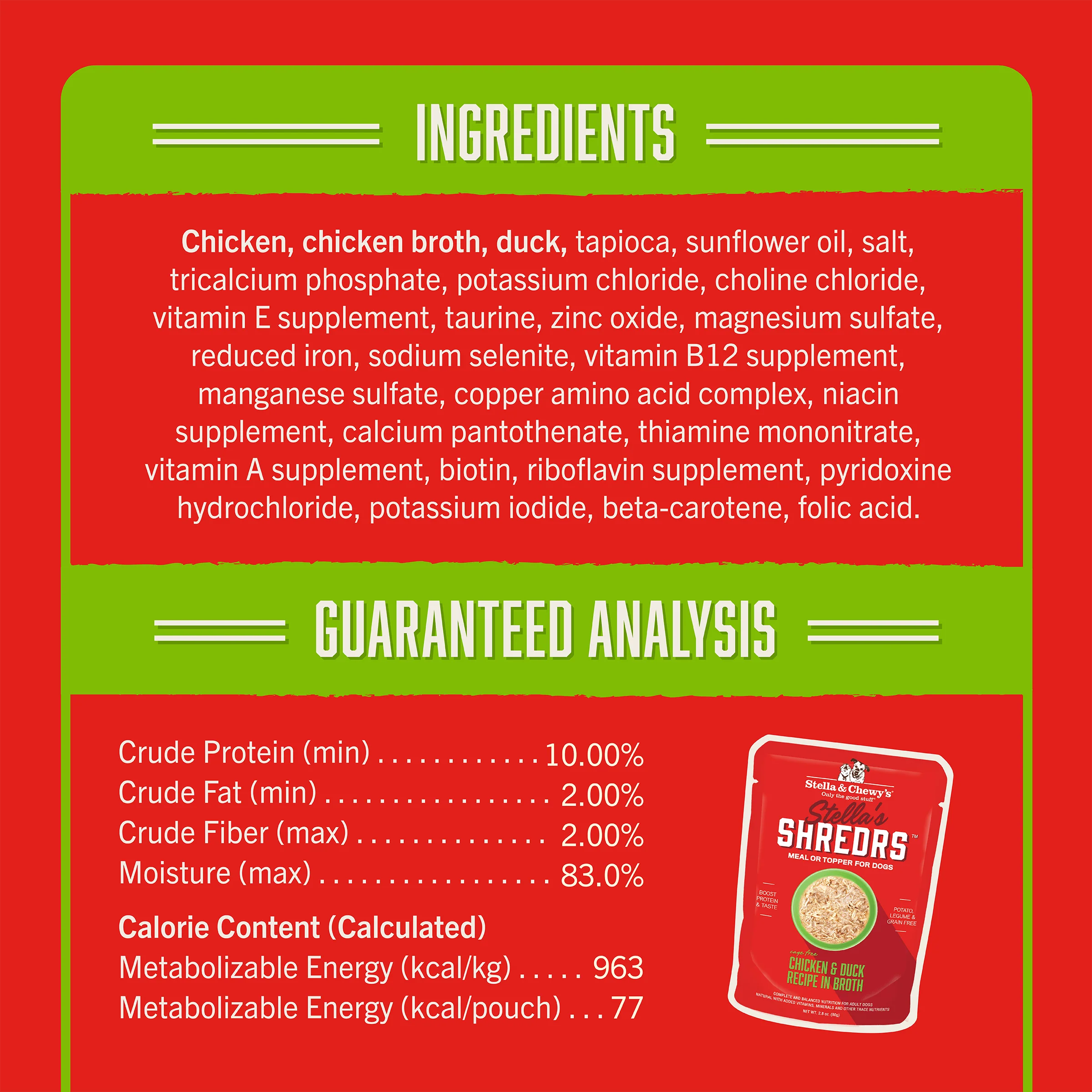 Stella's Shredrs Chicken & Duck Recipe in Broth for Dogs - Image 4