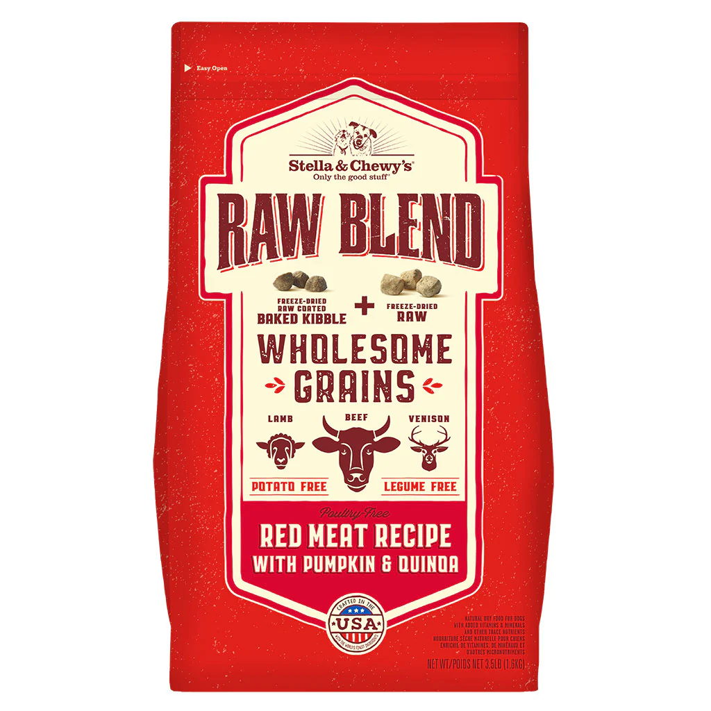 Red Meat Recipe with Pumpkin & Quinoa Raw Blend Baked Kibble with Grains for Dogs