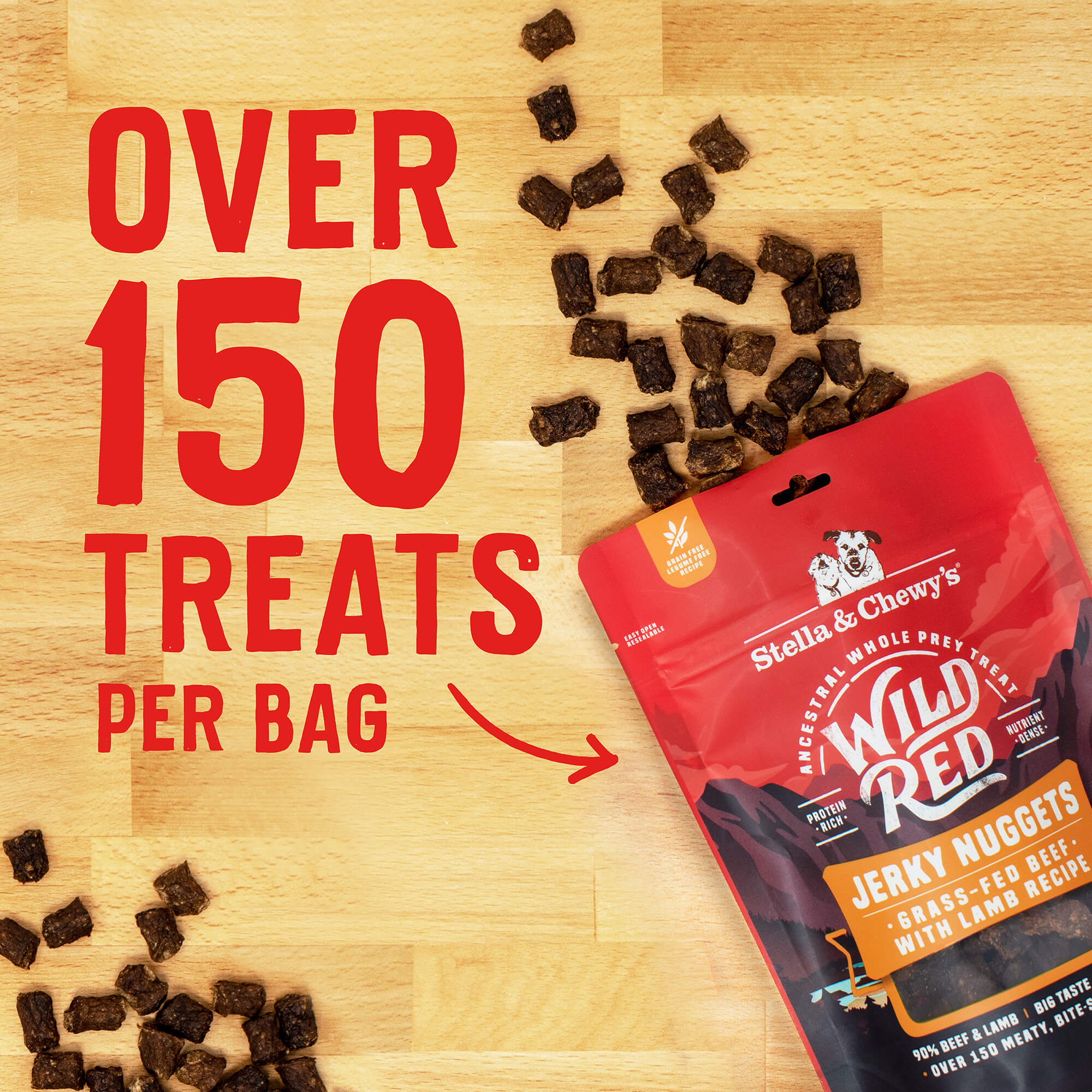 Wild Red Jerky Nuggets Beef & Lamb Recipe for Dogs - Image 4